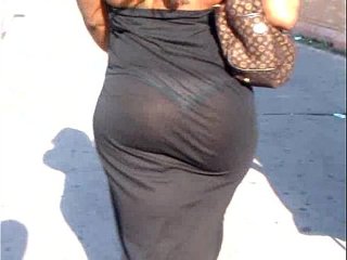 A revealing WTF see-through butt in a New York dress