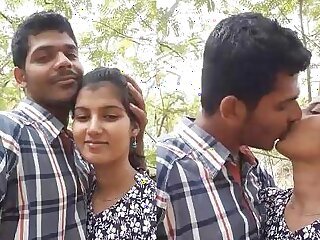 Beautiful indian romance lovers outdoors