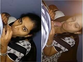 The Hot Stare of Telugu's Wife Sucking Cock