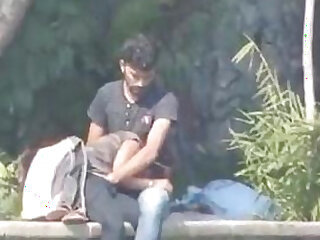 Indian couple outdoor public BJ and fingered in broad daylight while watching